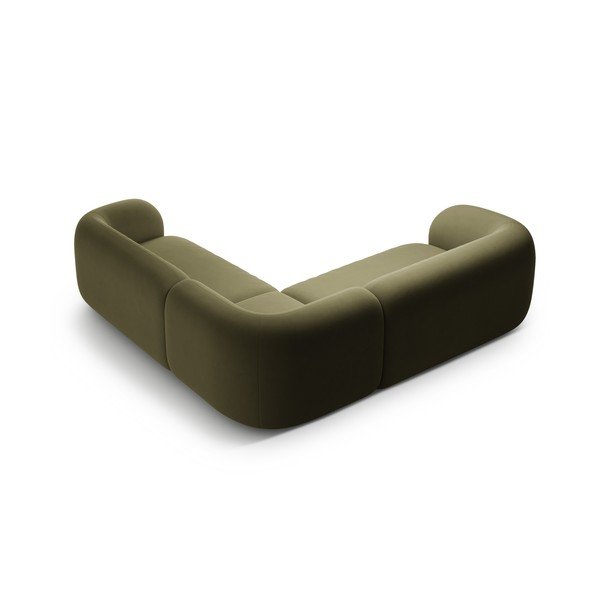 Zelena baršunasta kutna garnitura Kate – Micadoni -image-2