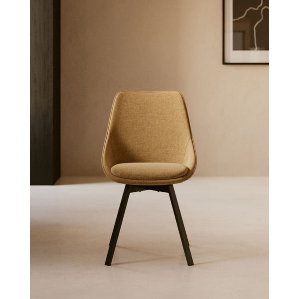 Okretna radna stolica u boji senfa Kave Home Haston-image-1