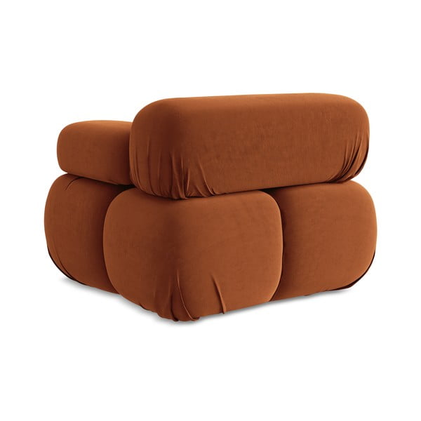 Narančasta baršunasti modularna sjedeća garnitura (s desnim kutom) Lokua – Makamii-image-4