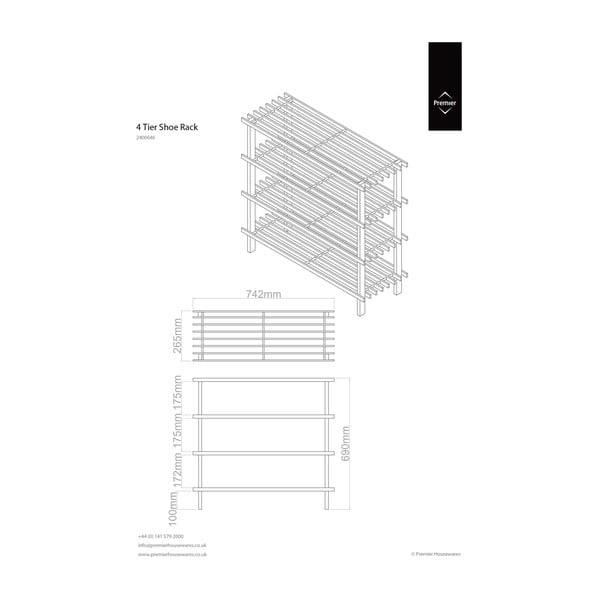 Stalak za cipele u prirodnoj boji – Premier Housewares-image-3