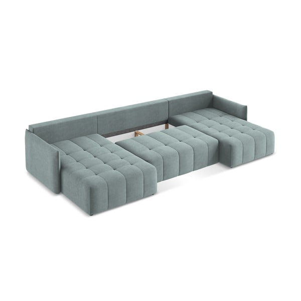 Plava sklopiva/s prostorom za odlaganje kutna garnitura (u obliku slova "U") Moku – Makamii-image-4