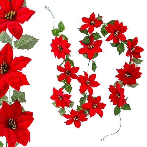 Božićna girlanda 180 cm Poinsettia – Casa Selección-image-2
