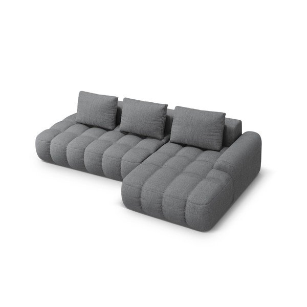 Siva sklopiva/s prostorom za odlaganje kutna garnitura (s desnim kutom/s ležaljkom) Linz – Cosmopolitan Design-image-3