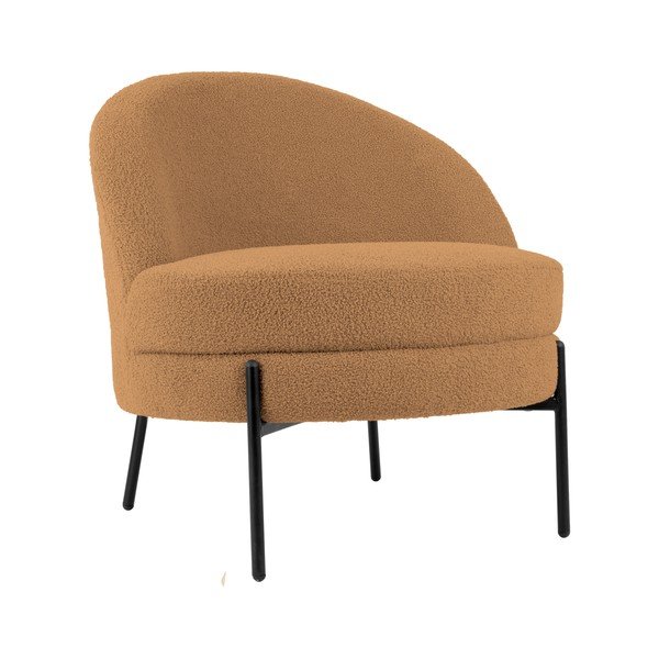 Svjetlo smeđa fotelja od bouclé tkanine Noble – Leitmotiv