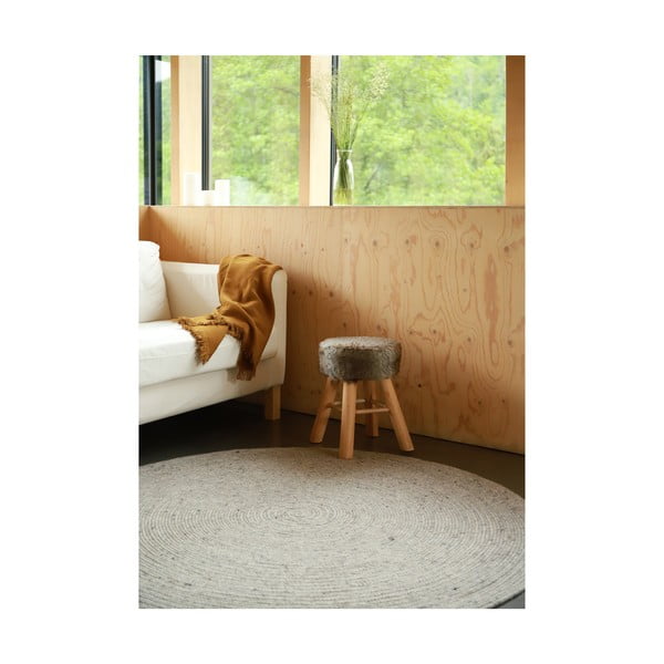 Sivi ručno rađeni tepih od mješavine vune i pamuka Nattiot Neethu, ø 140 cm-image-4