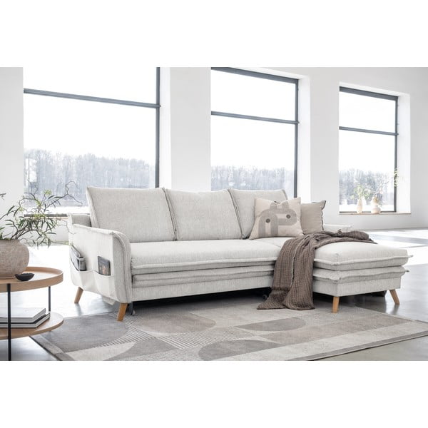 Bež sklopiva kutna garnitura (s desnim kutom) Charming Charlie – Miuform-image-3