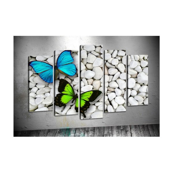 Set od 5 slika Tablo Center Two Butterflies