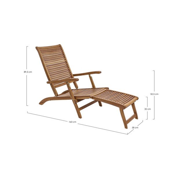 Vrtna ležaljka od masivnog drveta u prirodnoj boji Noemi – Bizzotto-image-3