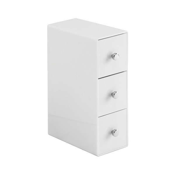 Bijela kutija za odlaganje s 3 ladice InterDesign Drawers Tower, visina 18 cm-image-1