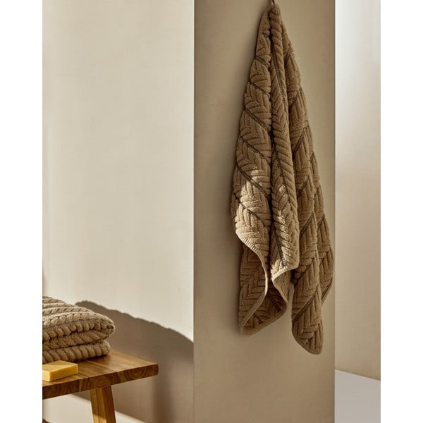 Bež pamučan ručnik od frotira 90x150 cm Rune – Kave Home-image-4