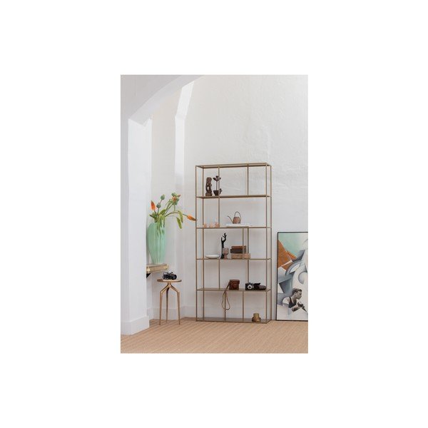 Metalna biblioteka u zlatnoj boji 90x196 cm Valued – BePureHome-image-1