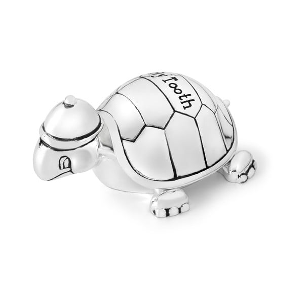 Metalna kutijica za prvi mliječni zub u srebrnoj boji ø 8x3 cm Turtle – Zilverstad