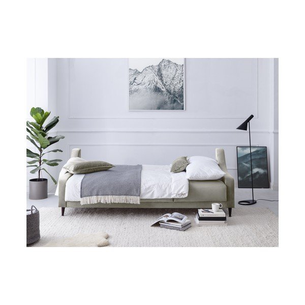 Bež baršunasti kauč na razvlačenje s prostorom za odlaganje Mazzini Sofas Freesia, 215 cm-image-4