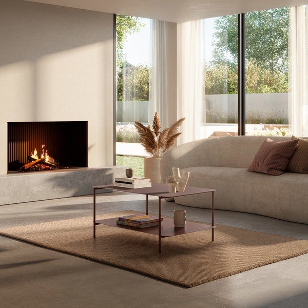 Metalni stolić za kavu boje terakote 58x90 cm Beatrix – MOME-image-1