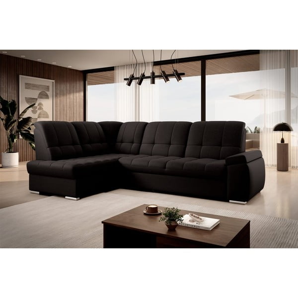 Smeđa sklopiva/s prostorom za odlaganje kutna garnitura (s lijevim kutom/u obliku slova L) Sado – ELTAP-image-4