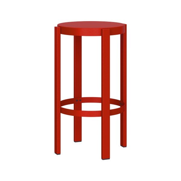 Crvena željezna barska stolica (visine sjedala 65 cm) Doon – noo.ma