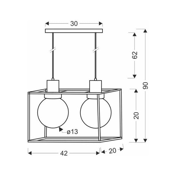 Crna visilica 20x42 cm Retro 2 - Candellux Lighting-image-1