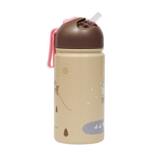 Svjetlo smeđa aluminijska dječja boca 360 ml Friends in the Forest – OYOY Mini