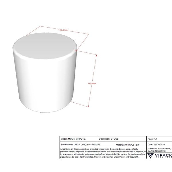 Svijetlo ružičasti dječji tabure od bouclé tkanine MOON – Vipack-image-3
