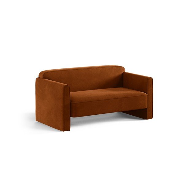 Baršunasti sofa boja terakote 140 cm Abby – Micadoni -image-1