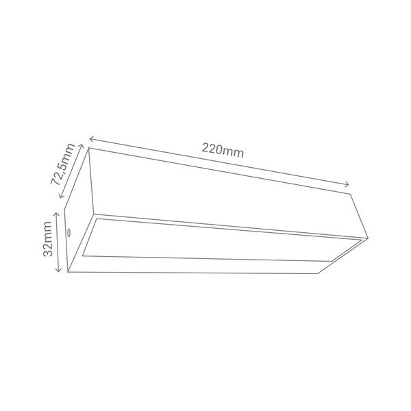 Zidna lampa sive boje SULION Tisa, 22 x 7,25 cm-image-1