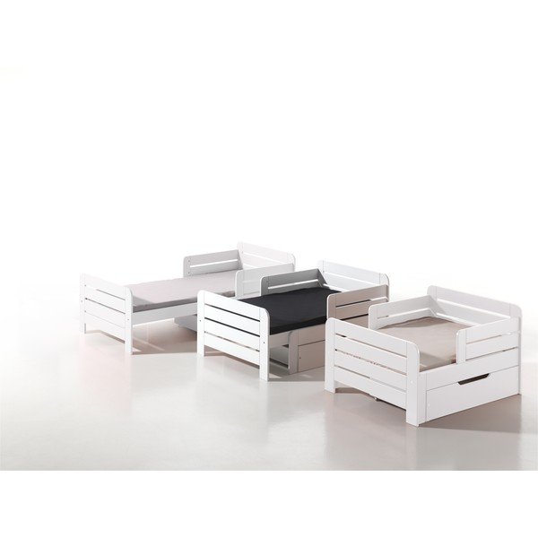 Bijela dječja ladica za ispod kreveta 90x140 cm Jumper – Vipack-image-1