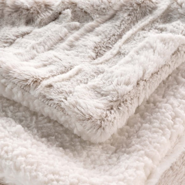 Bež deka od mikropliša 180x220 cm Lynx – douceur d'intérieur-image-2