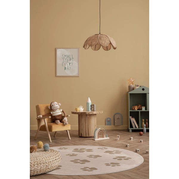 Bež dječji tepih ø133 cm Paws Light Beige – FD-image-1