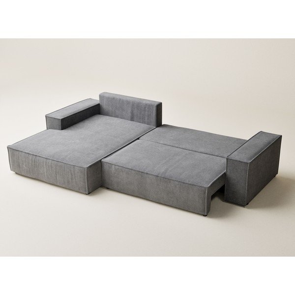 Siva sklopiva/s prostorom za odlaganje kutna garnitura od šenila (s lijevim kutom/s ležaljkom) Maze – Maison de Rêve-image-4