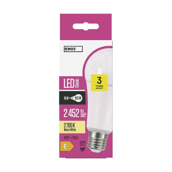 LED žarulja s toplim svjetlom E27, 19 W – EMOS-image-1