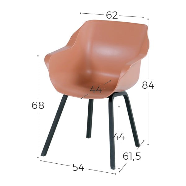 Set od 2 svijetlo narančaste vrtne stolice Hartman Sophie-image-2