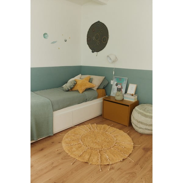 Senf žuti periv/ručno rađen pamučan okrugao tepih ø 100 cm Solar Multishape – Lorena Canals-image-3