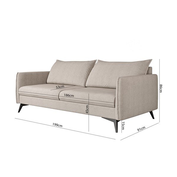 Bež sofa 199 cm Juli Bis – Ropez-image-3