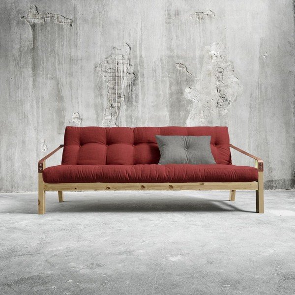 Kauč na razvlačenje Karup Poetry Natural / Passion Red / Granit Gray-image-1