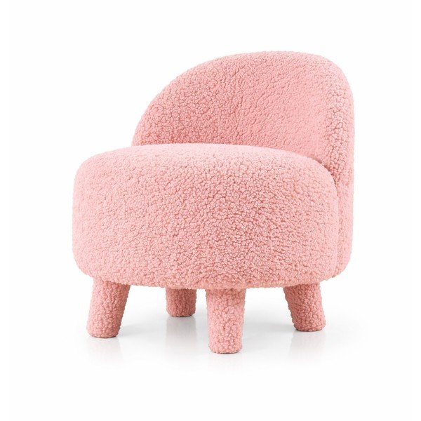 Svijetlo ružičasta dječja fotelja od bouclé tkanine Moouv – Artie