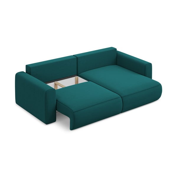 Tirkizna baršunasti sklopiva/s prostorom za odlaganje kutna garnitura (s desnim kutom/s ležaljkom) Kapua – Makamii-image-4