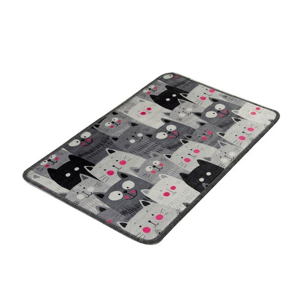 Siva kupaonska prostirka 40x60 cm Meow – Foutastic