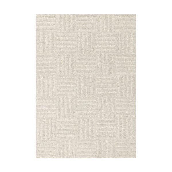 Ručno rađen vunen tepih boje slonovače 120x170 cm Zennith Grid – Asiatic Carpets