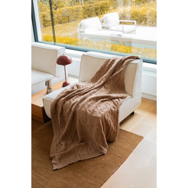 Smeđa deka od mikropliša 130x170 cm Aspen – Tiseco Home Studio-image-1