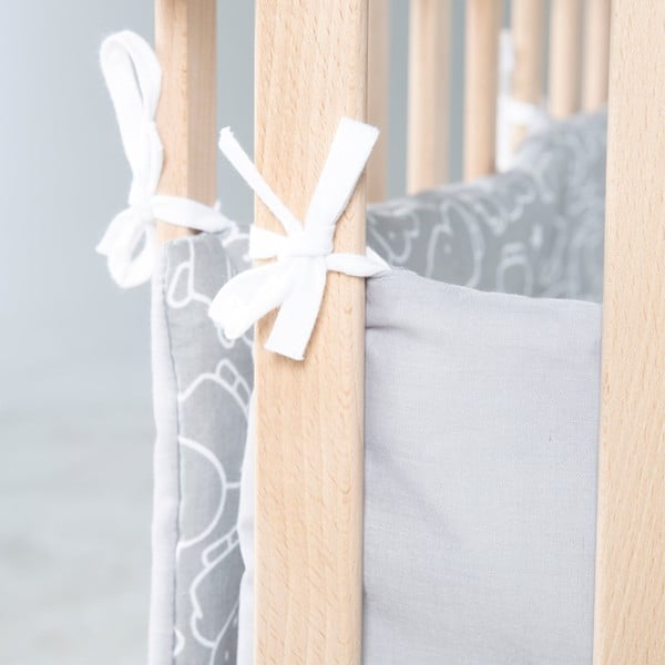 Bijela/siva ograda za dječji krevet od mješavine pamuka 96 cm Miffy – Roba-image-3
