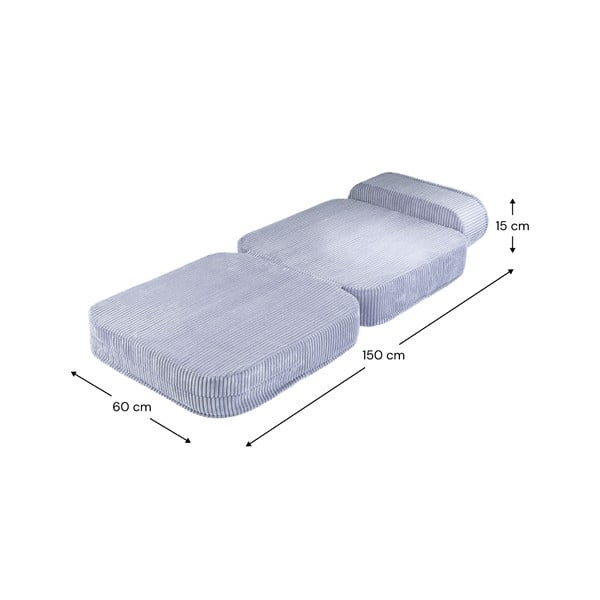 Plava dječja fotelja od samta Flip – Wigiwama-image-3