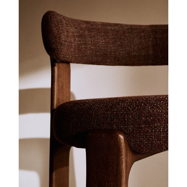 Smeđa/u tamnoj prirodnoj boji barska stolica od čvrste jeseni (visine sjedala 65 cm) Granite – Kave Home-image-3