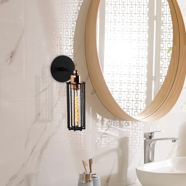 Crna zidna lampa ø 8 cm Likya – Opviq lights-image-1