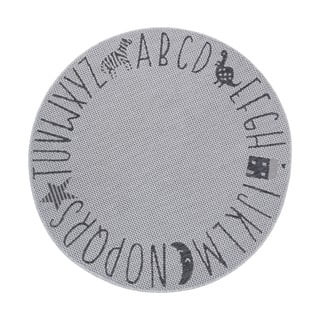 Sivi dječji tepih Ragami Letters, Ø 120 cm