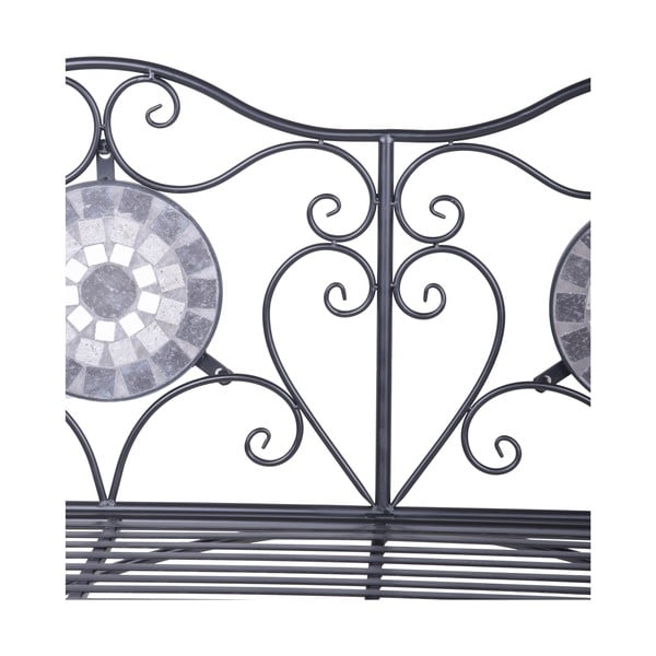 Crna metalna vrtna klupa Jalua – Garden Pleasure-image-2