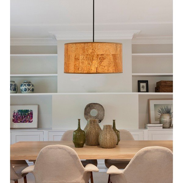 Konjak smeđa viseća svjetiljka s tekstilnim sjenilom ø 30 cm Ecoline – Candellux Lighting-image-1