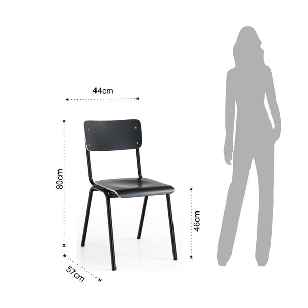 Crne blagovaonske stolice u setu od 2 kom Old School - Tomasucci-image-4