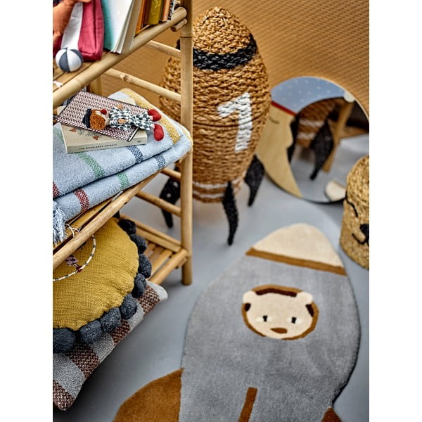 Plavi/smeđi vunen dječji tepih 60x100 cm Space – Bloomingville Mini-image-2