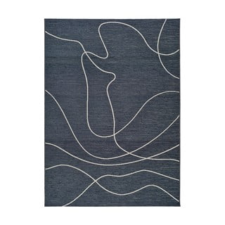 Tamno plavi vanjski tepih s udjelom pamuka Universal Doodle, 154 x 230 cm