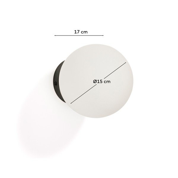 Bijela/crna metalna zidna lampa ø 15 cm Brisia – Kave Home-image-4